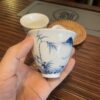 Ly trà sứ An Thổ Túc dáng cao -Vẽ thủ công